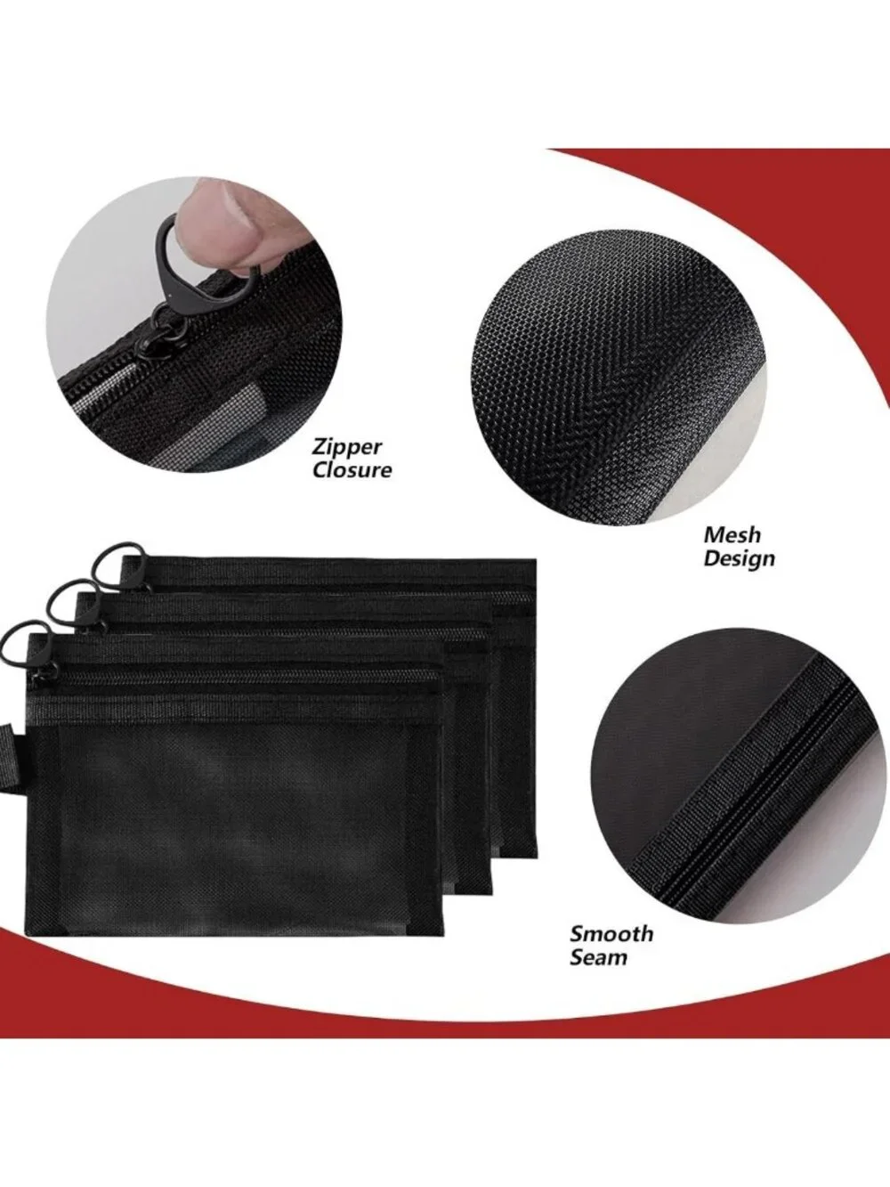 10-Piece Mesh Makeup Bag Set | Portable Clear Cosmetic Pouches & Toiletry
